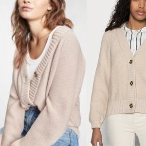 Gap Textured Cardigan in Marshmallow Beige (Light Tan) Buttons